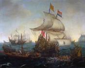 Dutch Ships Ramming Spanish Galleys off the Flemish Coast in October - 亨德里克·科内利斯·维姆